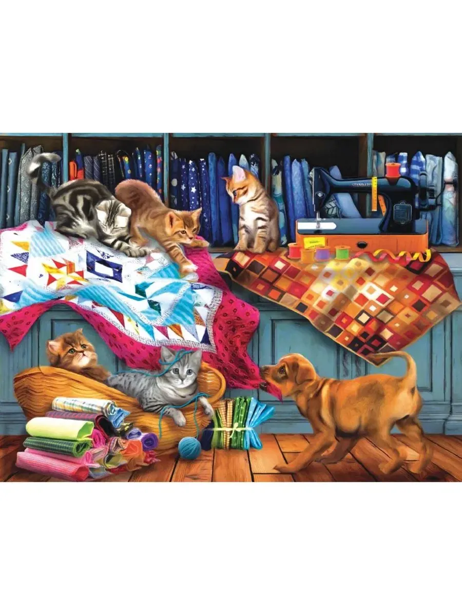 Пазл Quilting Room Mischief из 300 деталей для взрослых Sunsout
