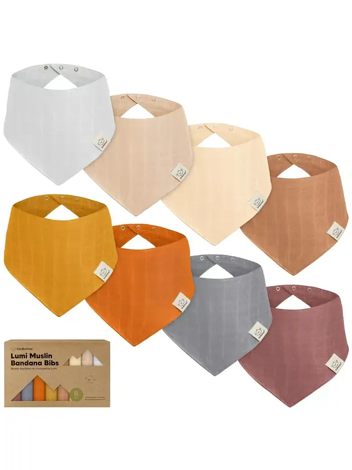 8pk Lumi Muslin Baby Bibs, бандана-слюнявчики для мальчиков и девочек, муслиновые слюнявчики для