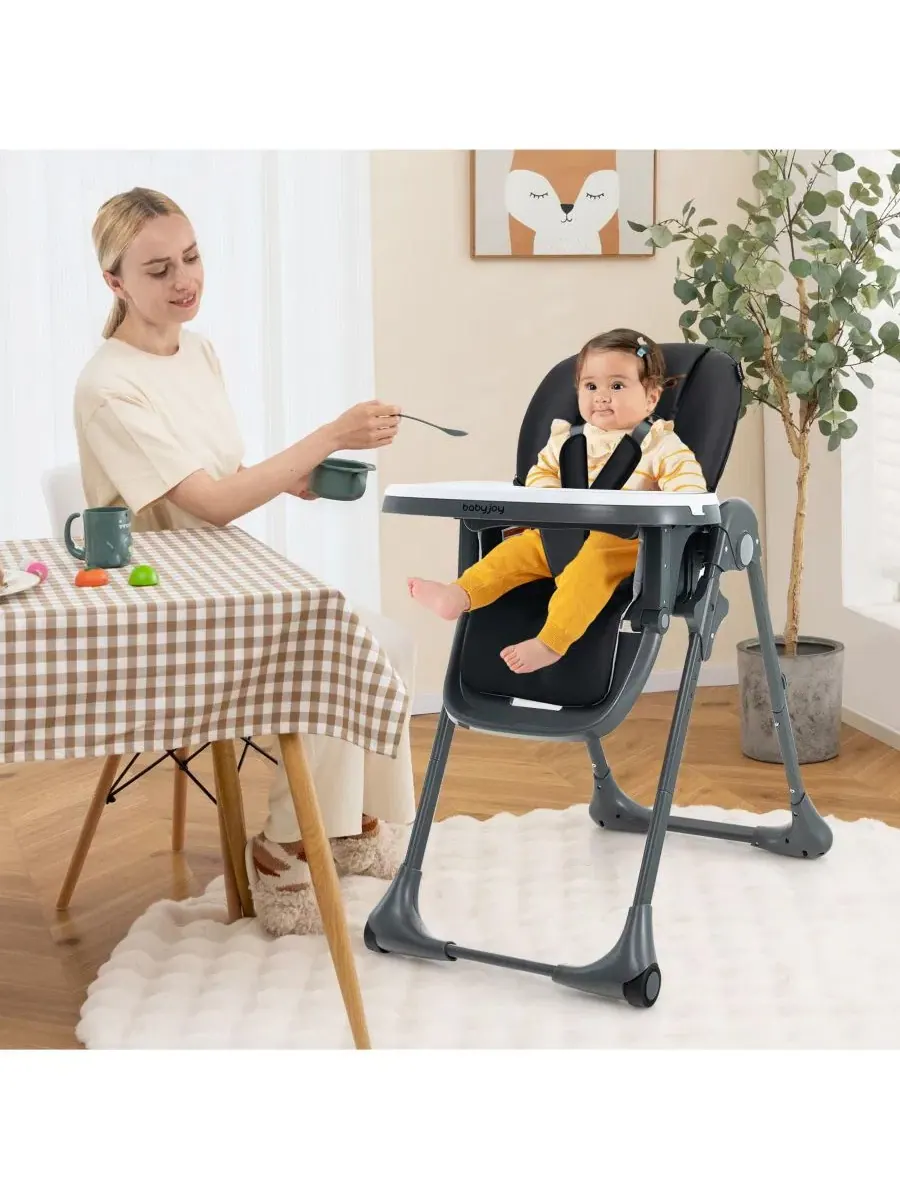 Детский стульчик для кормления «3 в 1» с возможностью трансформации Slickblue — изображение 3 из 8, черный