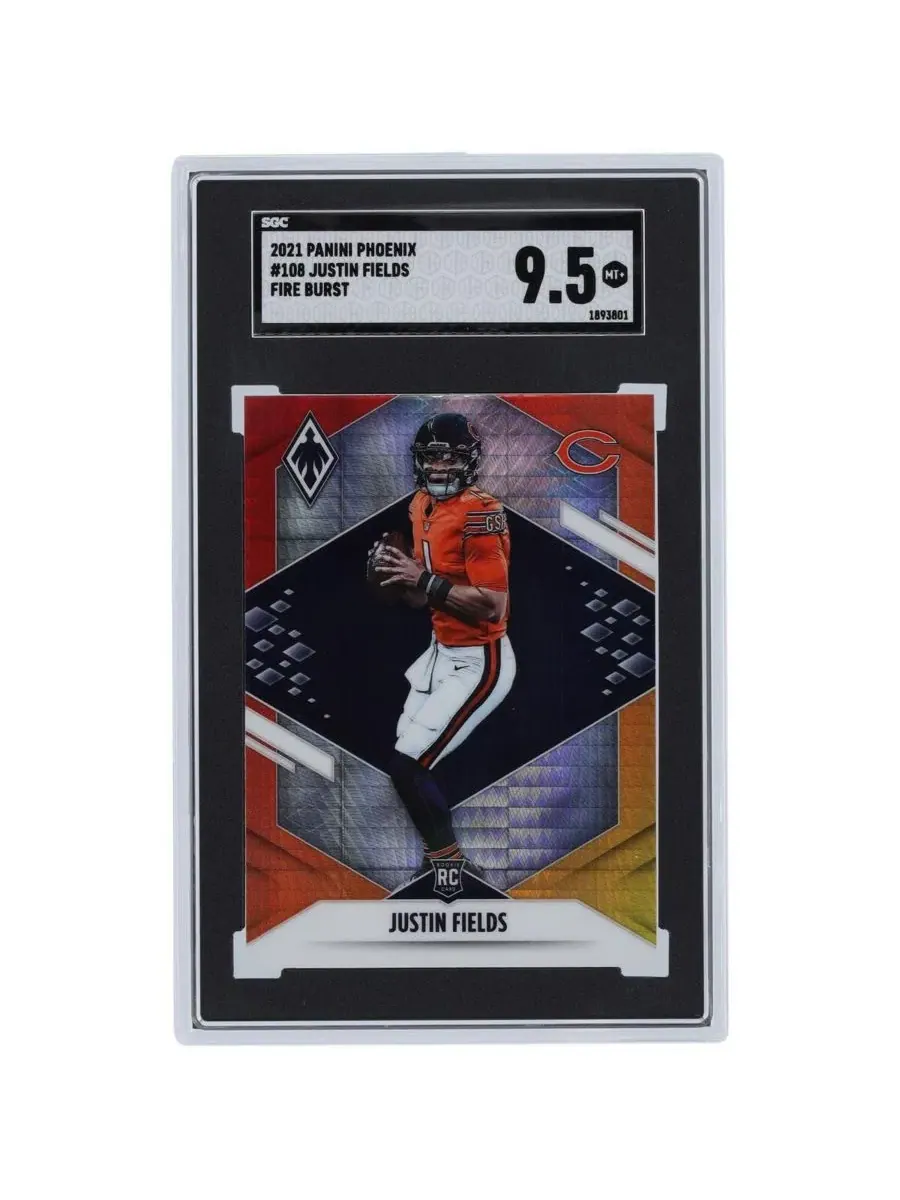 Карточка новичка Джастина Филдса, Chicago Bears, 2021 Phoenix Fire Burst #108, сертифицирована SGC — мульти
