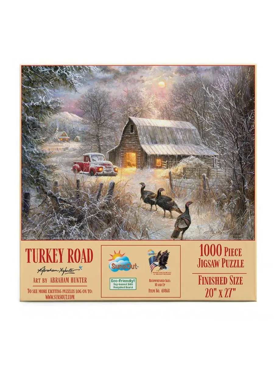 Пазл Turkey Road из 1000 деталей для взрослых на тему Дня благодарения Sunsout