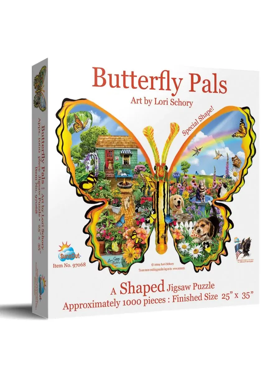 Пазл Butterfly Pals 1000 элементов, нестандартная форма SunsOut