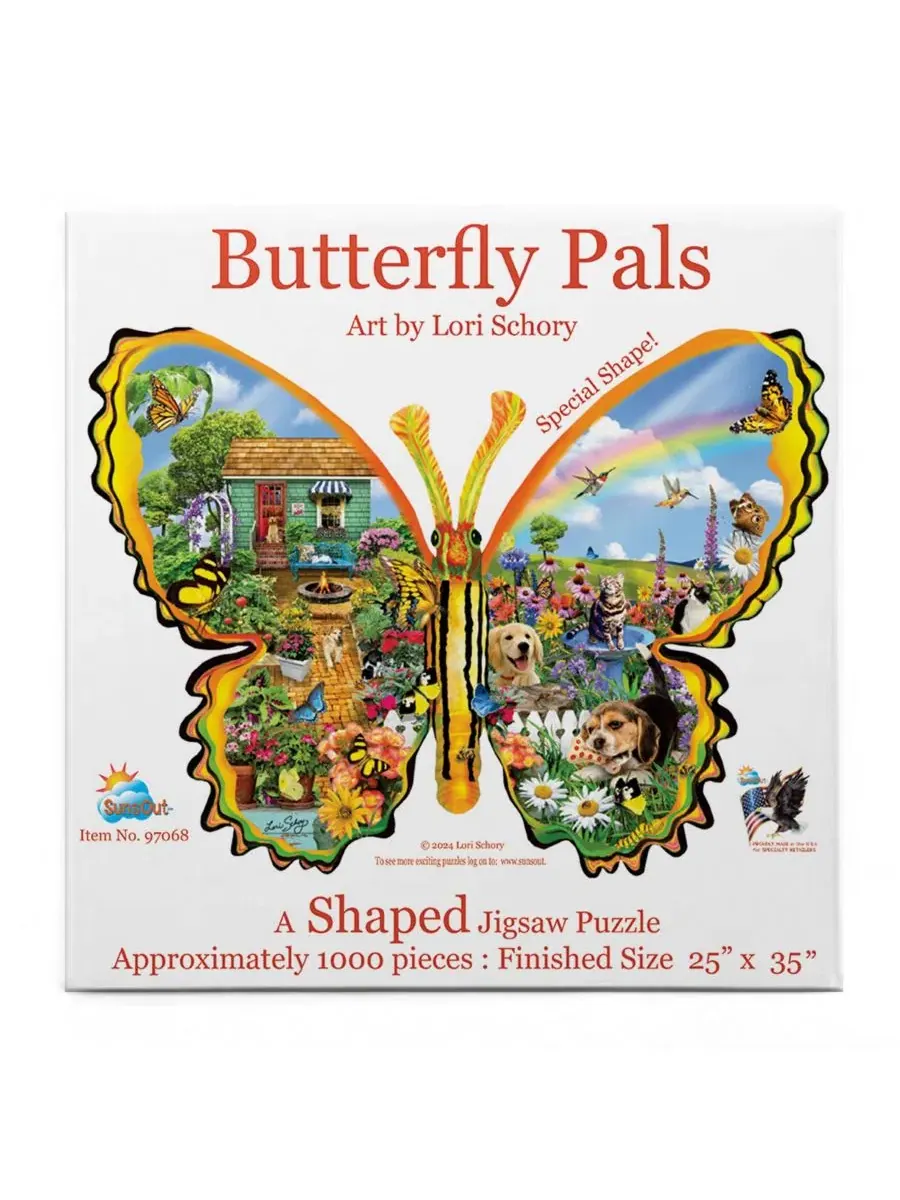 Пазл Butterfly Pals 1000 элементов, нестандартная форма SunsOut — изображение 3 из 5, нет цвета