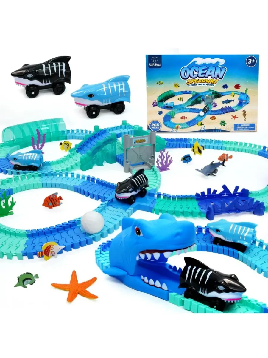 Игровой набор гоночная трасса с океанской тематикой 265 деталей USA Toyz — мульти