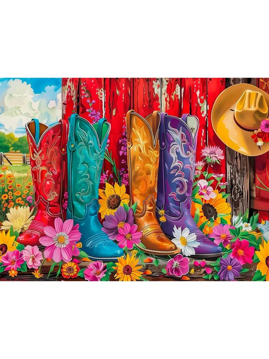 Пазл 500 элементов Country Boots SunsOut — изображение 4 из 5, нет цвета