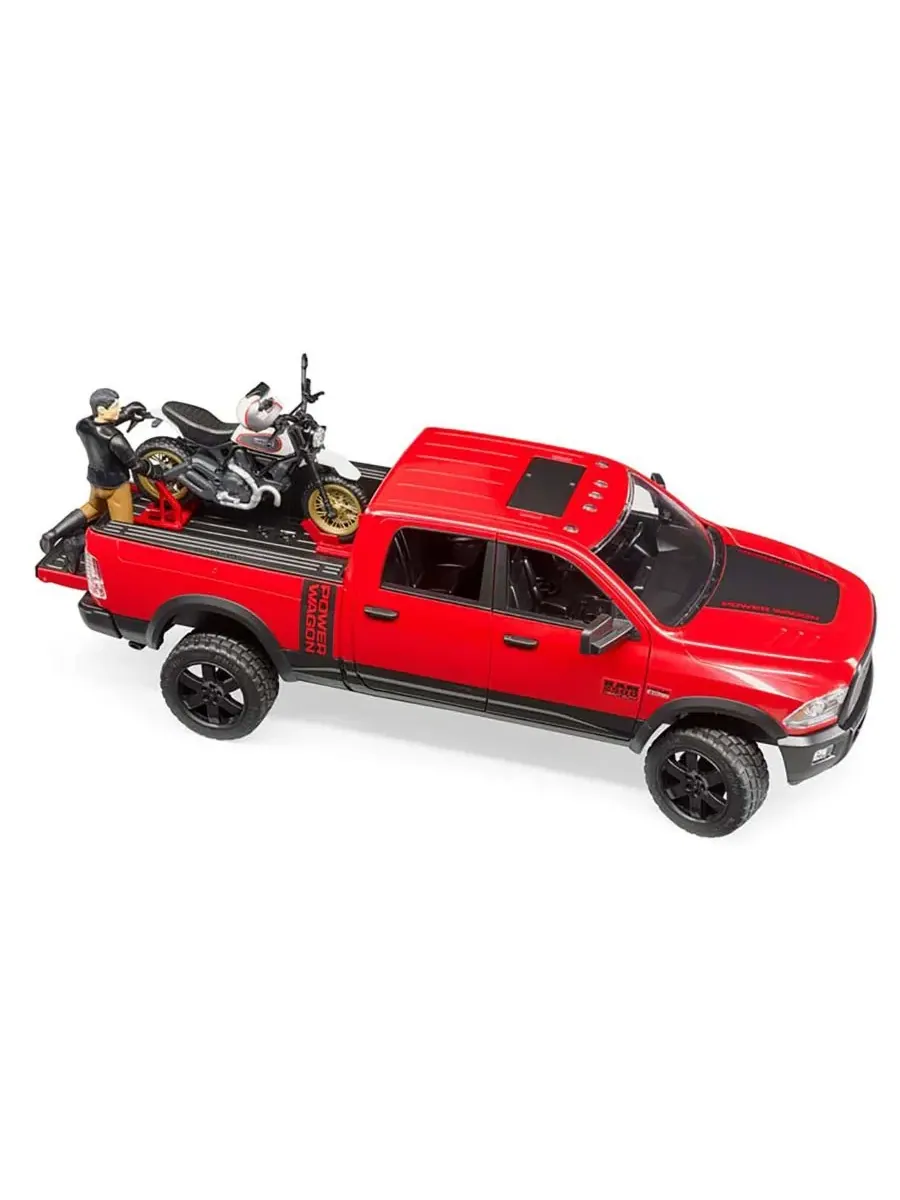 Игрушечный набор 1/16 Ram 2500 Power Wagon с мотоциклом Ducati Scrambler Desert Sled и водителем — изображение 2 из 3
