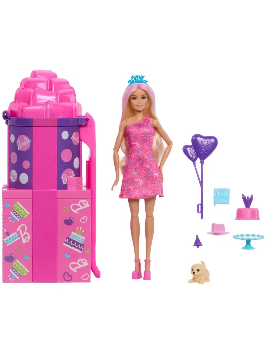 Кукла и аксессуары из серии "Rise & Surprise Pet Birthday" Barbie