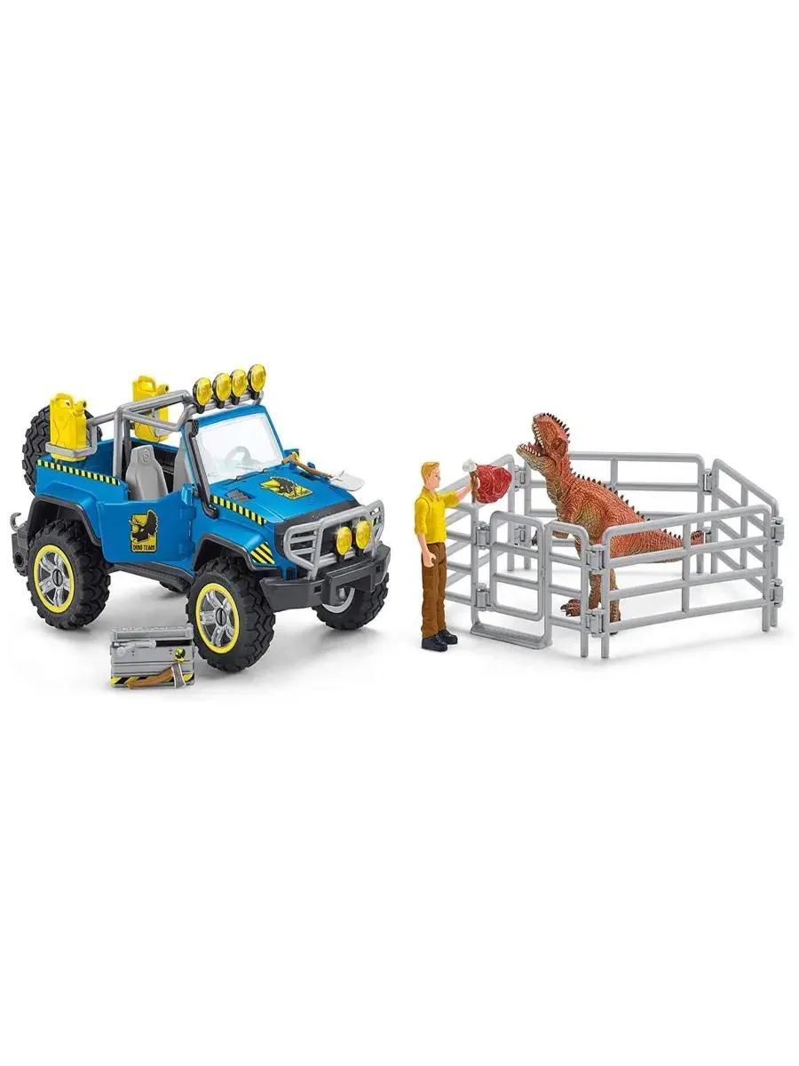 Игровой набор «Внедорожник с динозаврами и аванпостом динозавров» Schleich — мульти