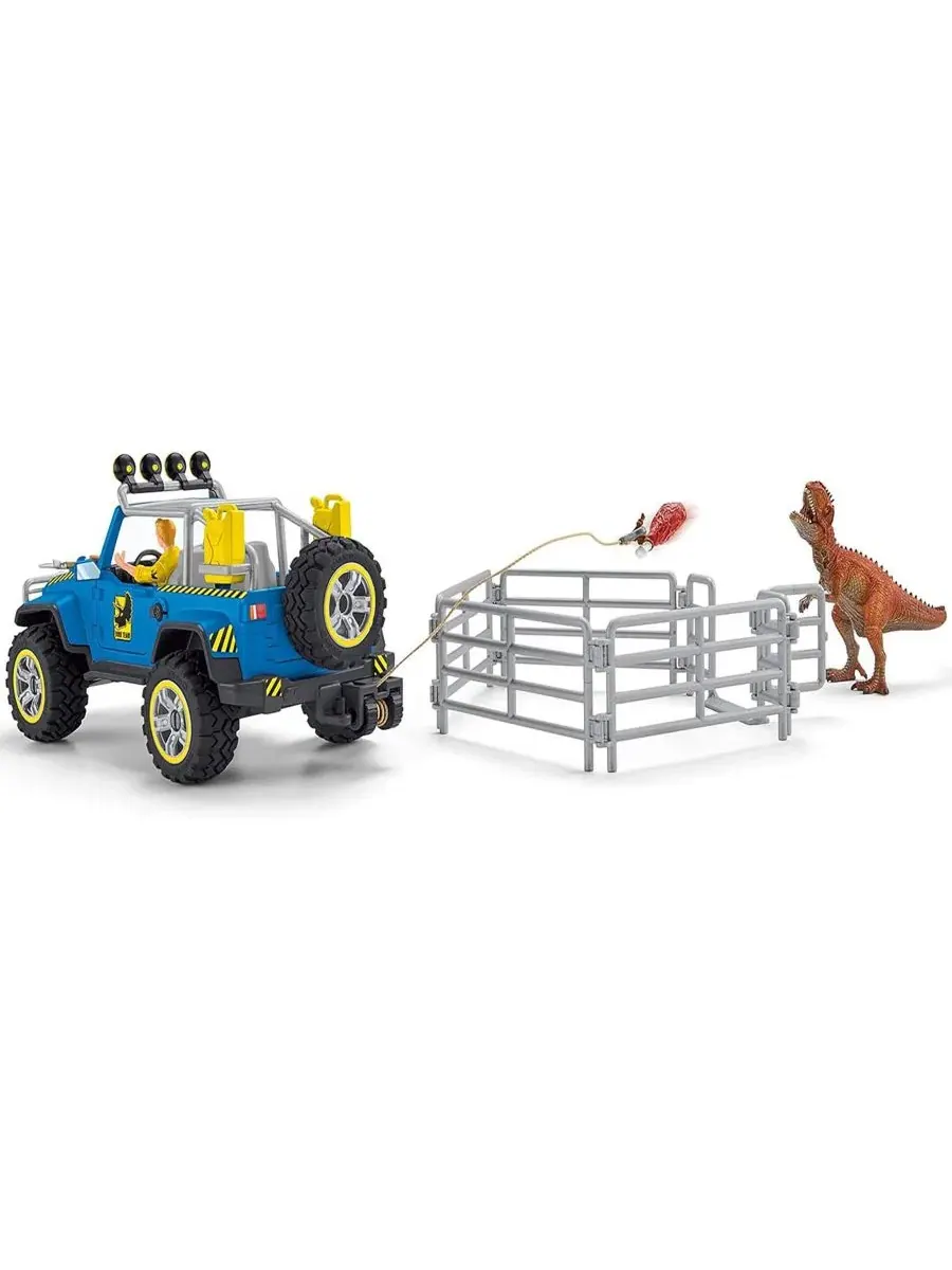 Игровой набор «Внедорожник с динозаврами и аванпостом динозавров» Schleich — изображение 2 из 8, мульти