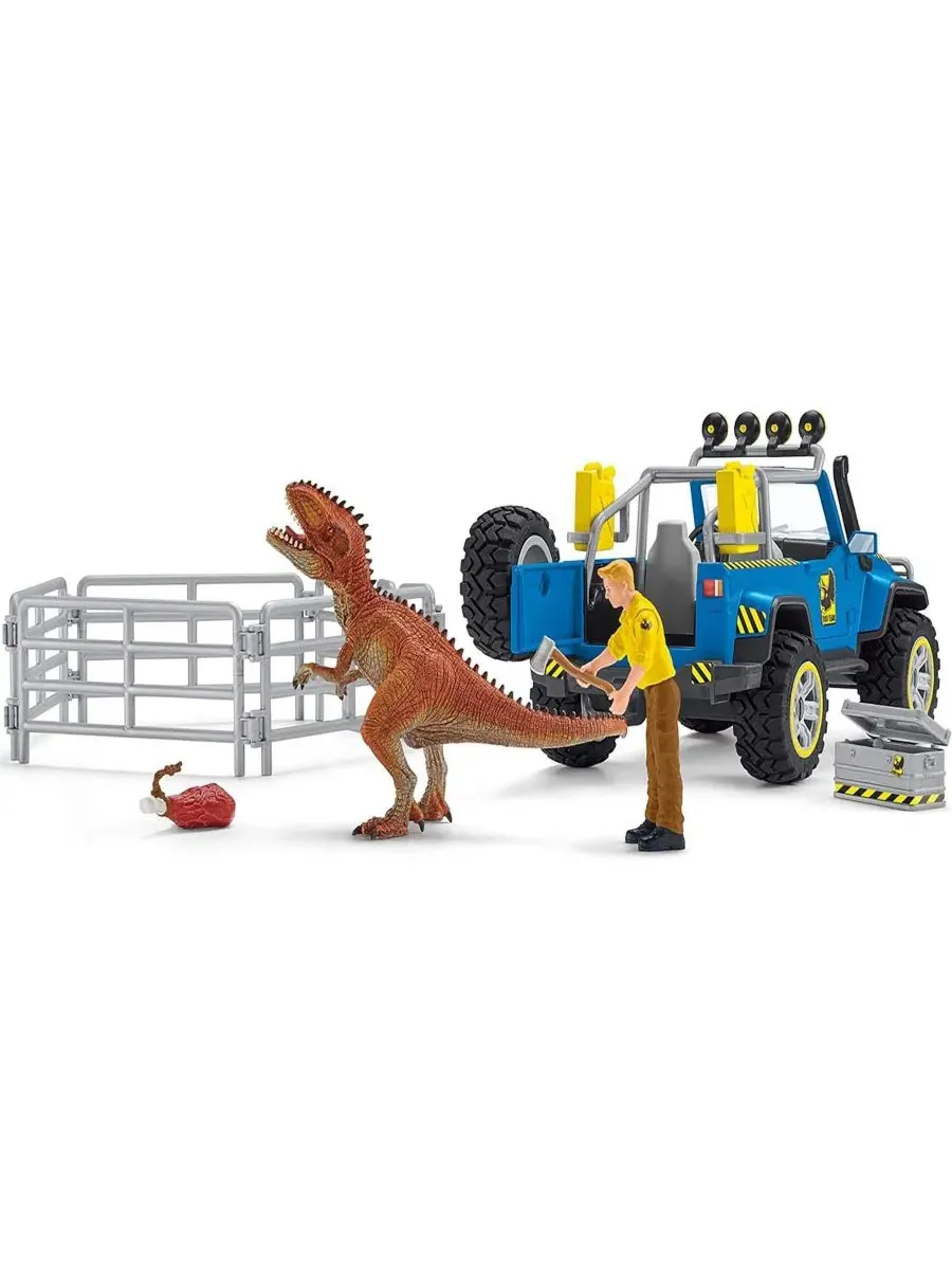 Игровой набор «Внедорожник с динозаврами и аванпостом динозавров» Schleich — изображение 6 из 8, мульти