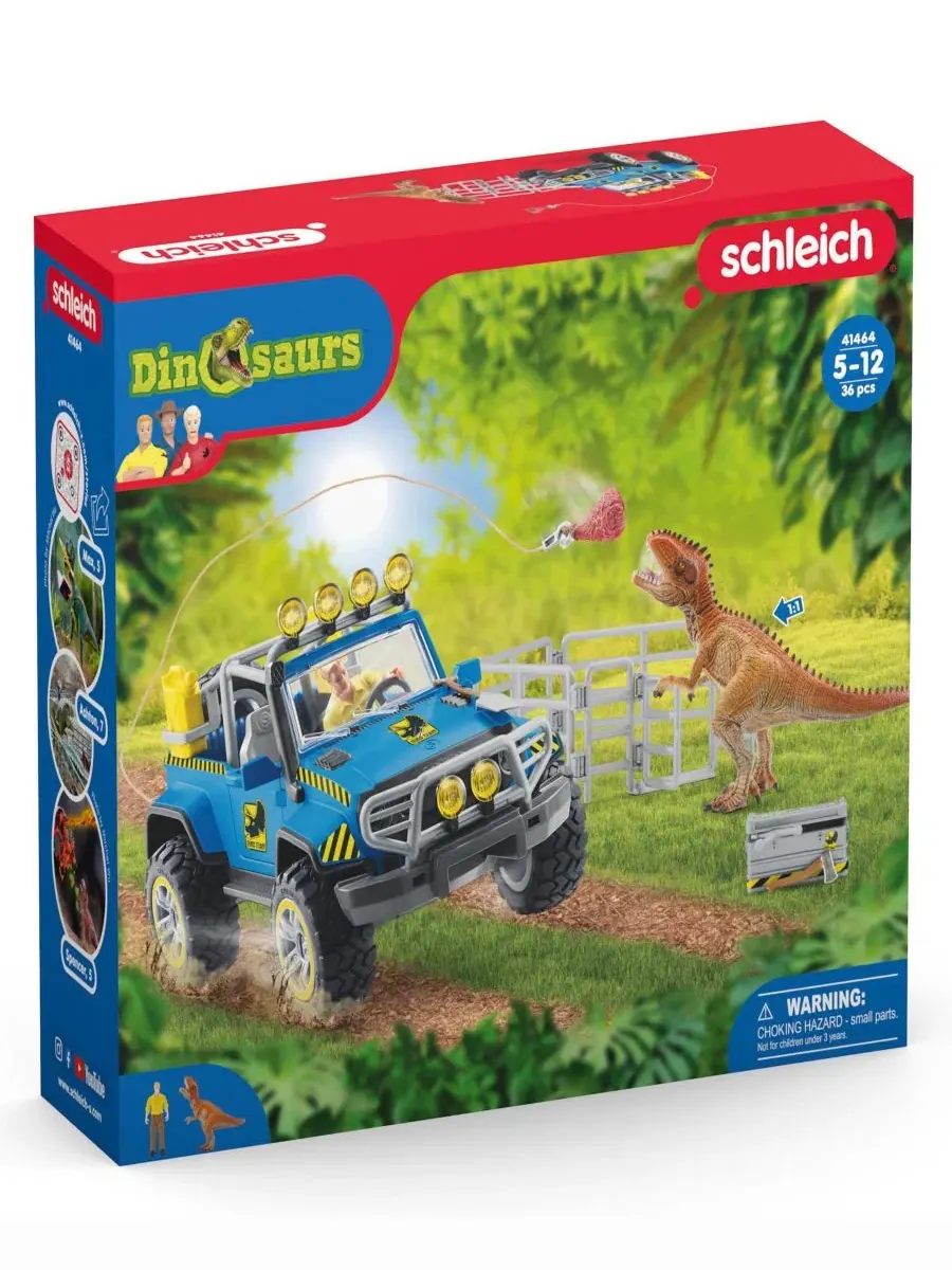 Игровой набор «Внедорожник с динозаврами и аванпостом динозавров» Schleich — изображение 7 из 8, мульти