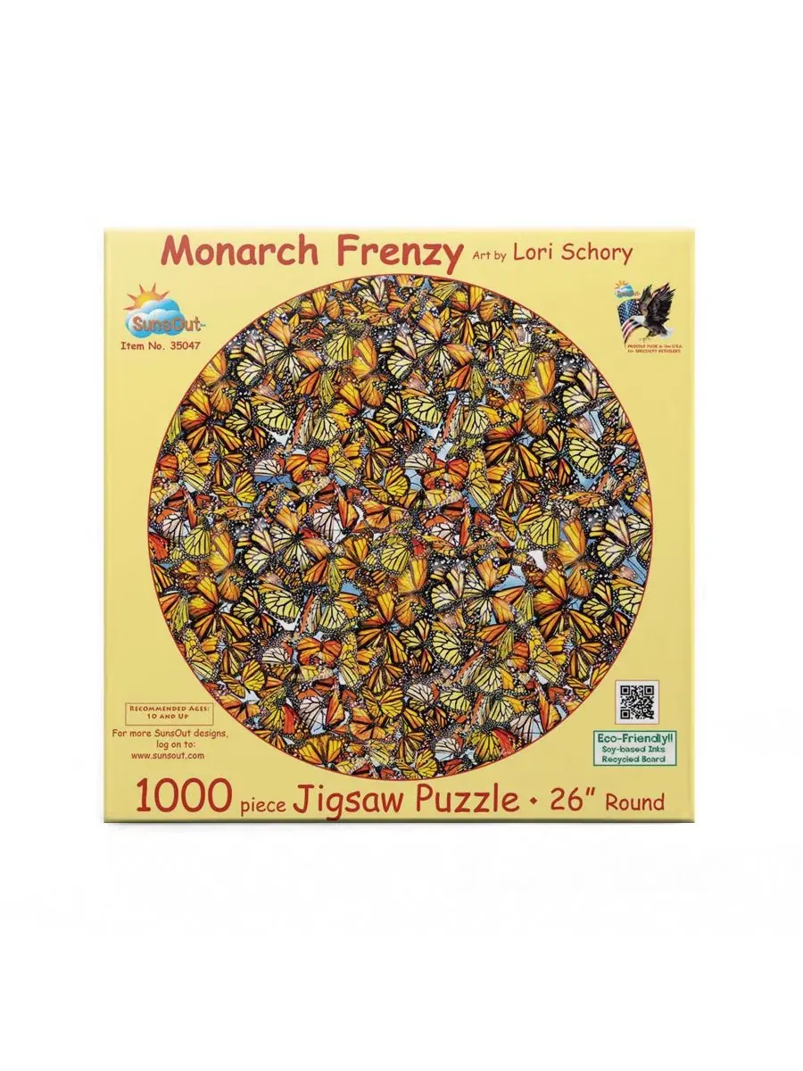 Пазл круглый 1000 элементов Monarch Frenzy SunsOut — изображение 4 из 5, нет цвета