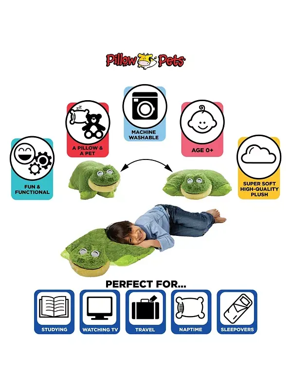 Фирменная мягкая игрушка в виде лягушки Pillow Pets — изображение 3 из 4, зеленый