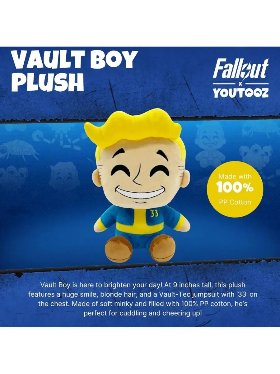 Мягкая игрушка Fallout Vault Boy 9 дюймов Youtooz — изображение 4 из 5, нет цвета