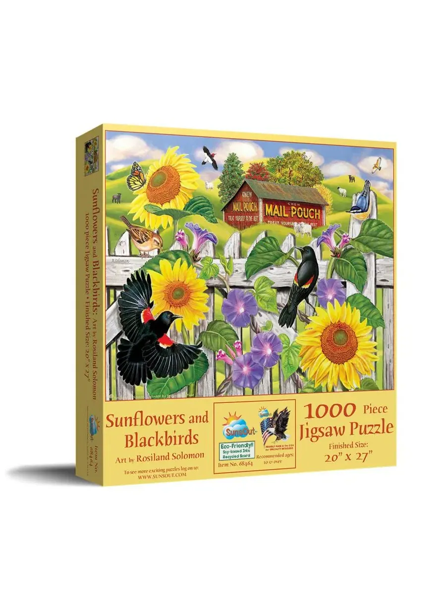 Пазл 1000 элементов Sunflowers and Blackbirds SunsOut, 51x69 см