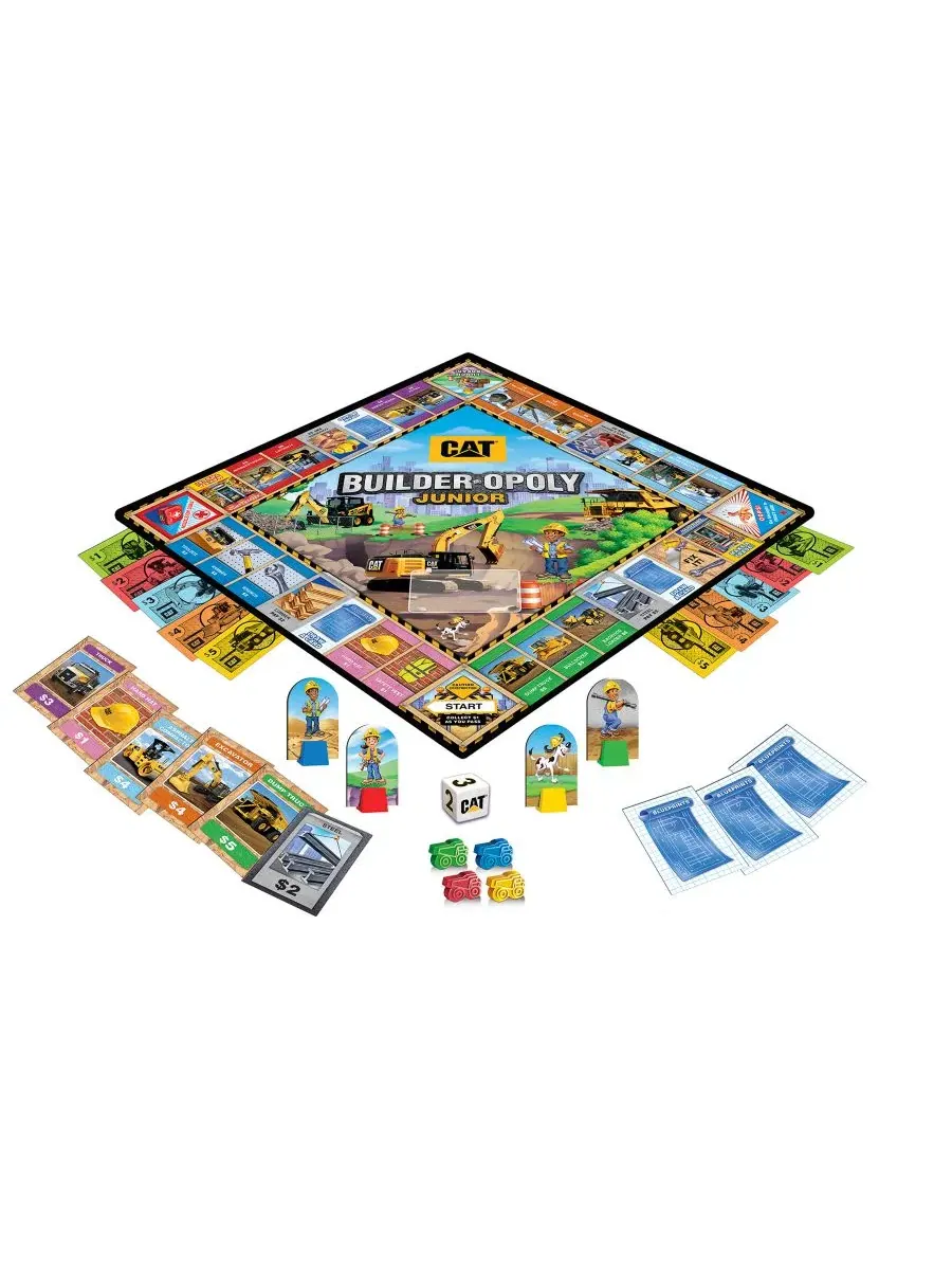 Настольная игра-ходилка CAT Builder Opoly Junior MasterPieces Puzzles — изображение 2 из 4, мульти