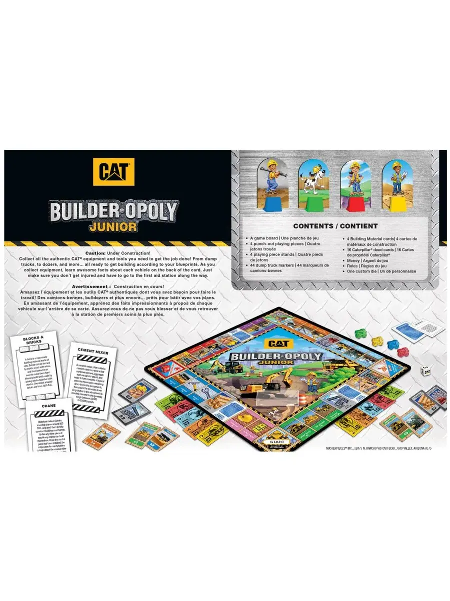 Настольная игра-ходилка CAT Builder Opoly Junior MasterPieces Puzzles — изображение 4 из 4, мульти
