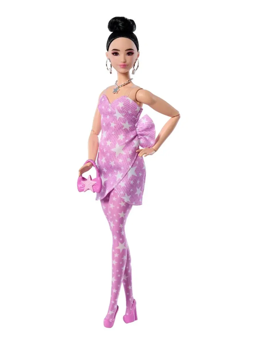Модная кукла класса люкс в джинсовом платье со звездным принтом Barbie