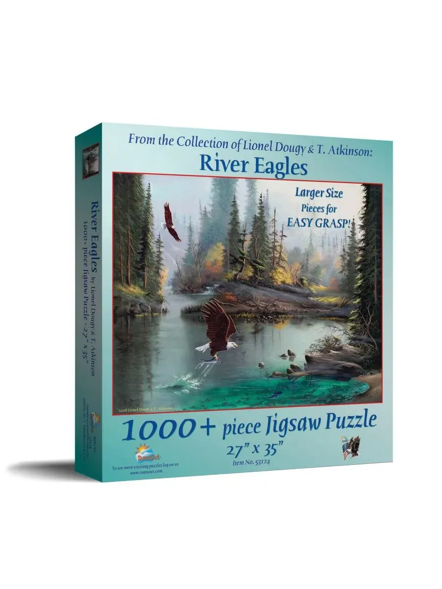 Пазл River Eagles из 1000 деталей для взрослых, крупные элементы Sunsout