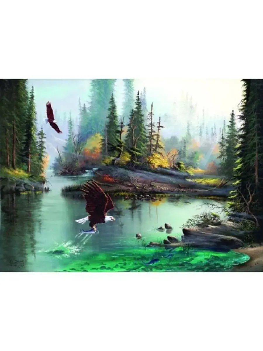 Пазл River Eagles из 1000 деталей для взрослых, крупные элементы Sunsout — изображение 2 из 5, нет цвета