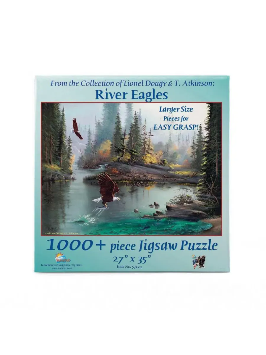 Пазл River Eagles из 1000 деталей для взрослых, крупные элементы Sunsout — изображение 3 из 5, нет цвета