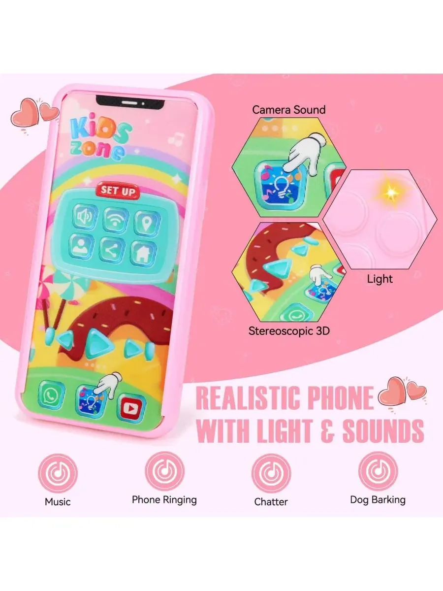 Игровой набор с сумочкой, телефоном и косметикой, модель Pretend Play Purse Makeup Princess — изображение 4 из 4, розовый