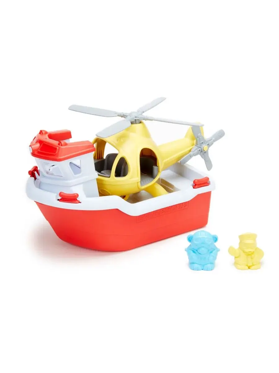 Игрушечный спасательный катер с вертолетом Green Toys Rescue Boat Helicopter