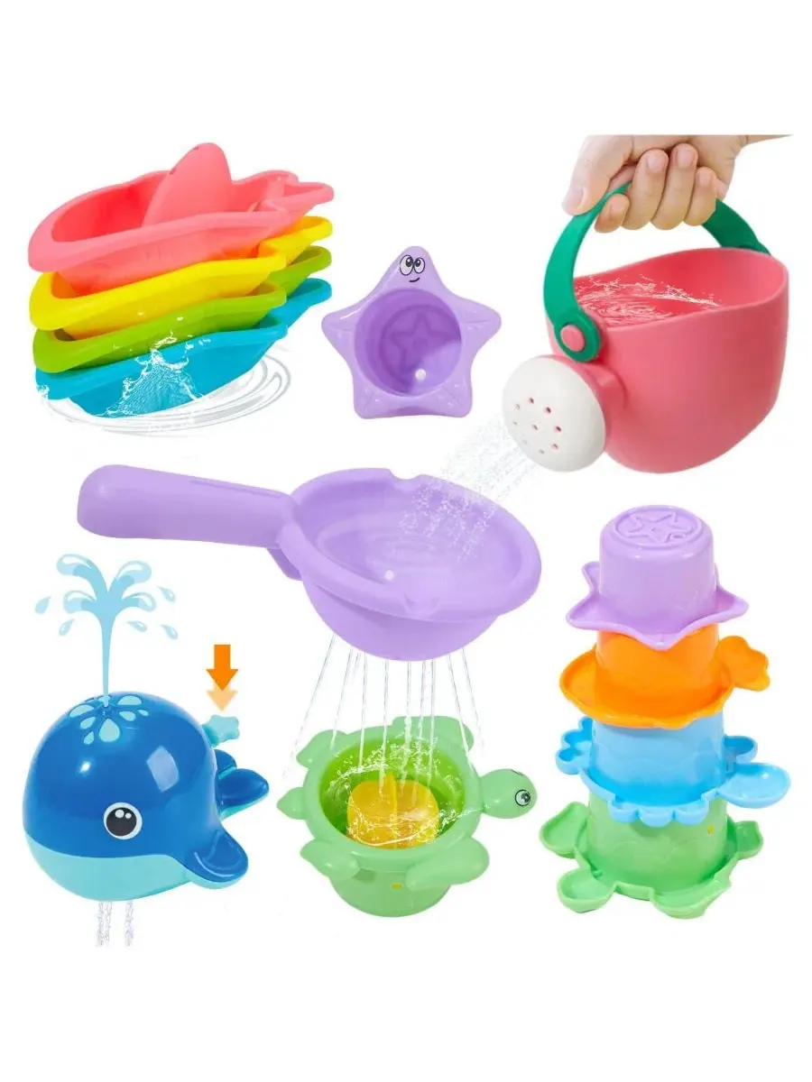 Набор игрушек для купания 11 предметов Mold-Free Floating GNUADZ