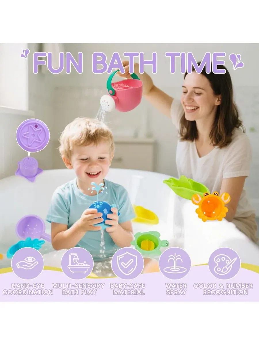 Набор игрушек для купания 11 предметов Mold-Free Floating GNUADZ — изображение 2 из 4, мульти