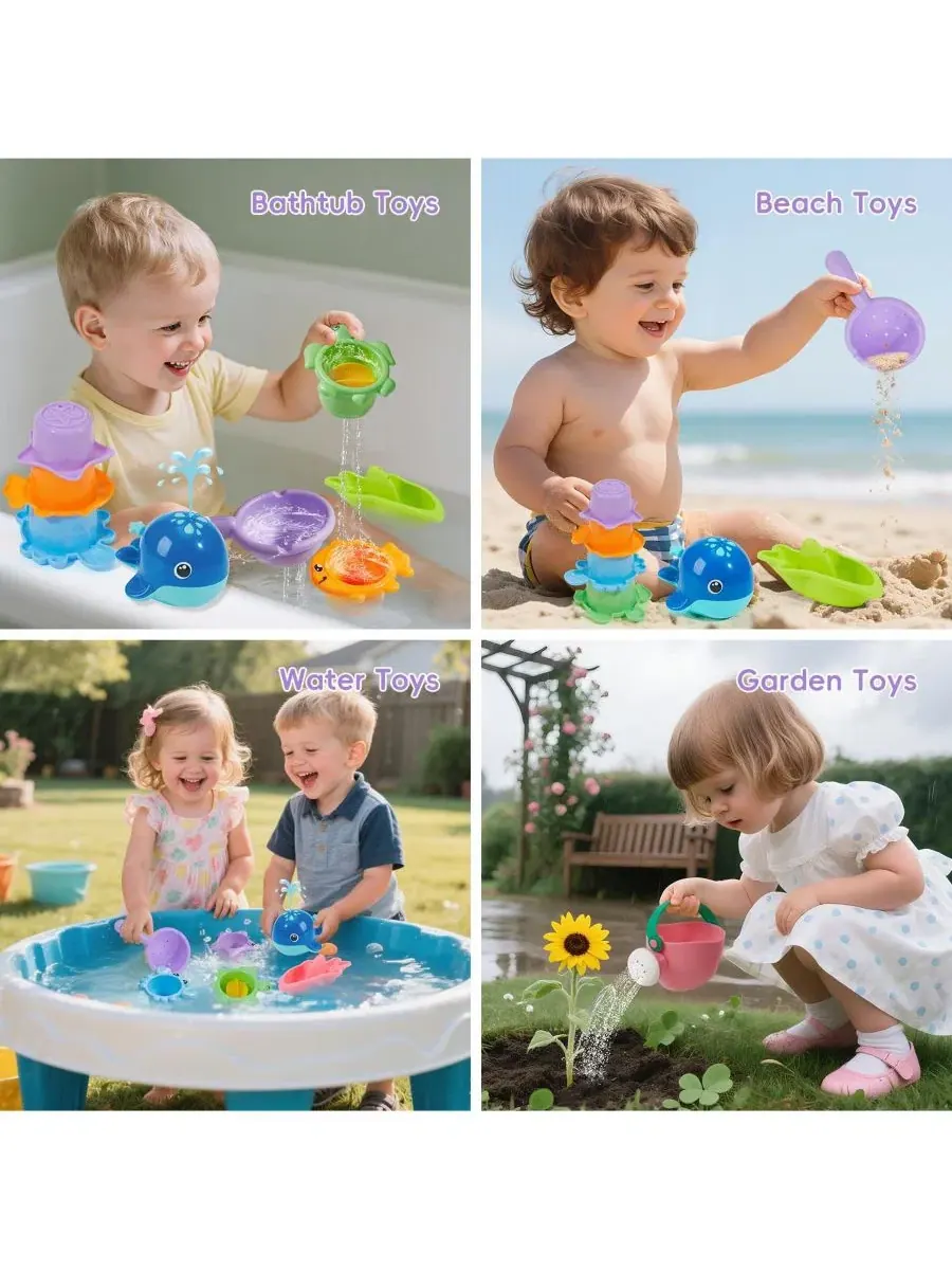 Набор игрушек для купания 11 предметов Mold-Free Floating GNUADZ — изображение 3 из 4, мульти