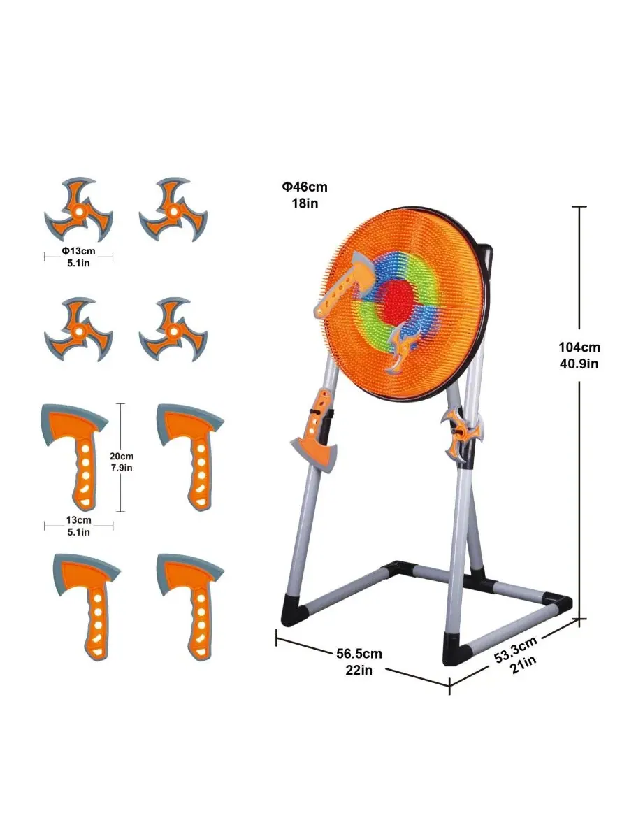 Набор для метания топоров TS1 Target Axe Throwing Set Contixo — изображение 4 из 8, оранжевый