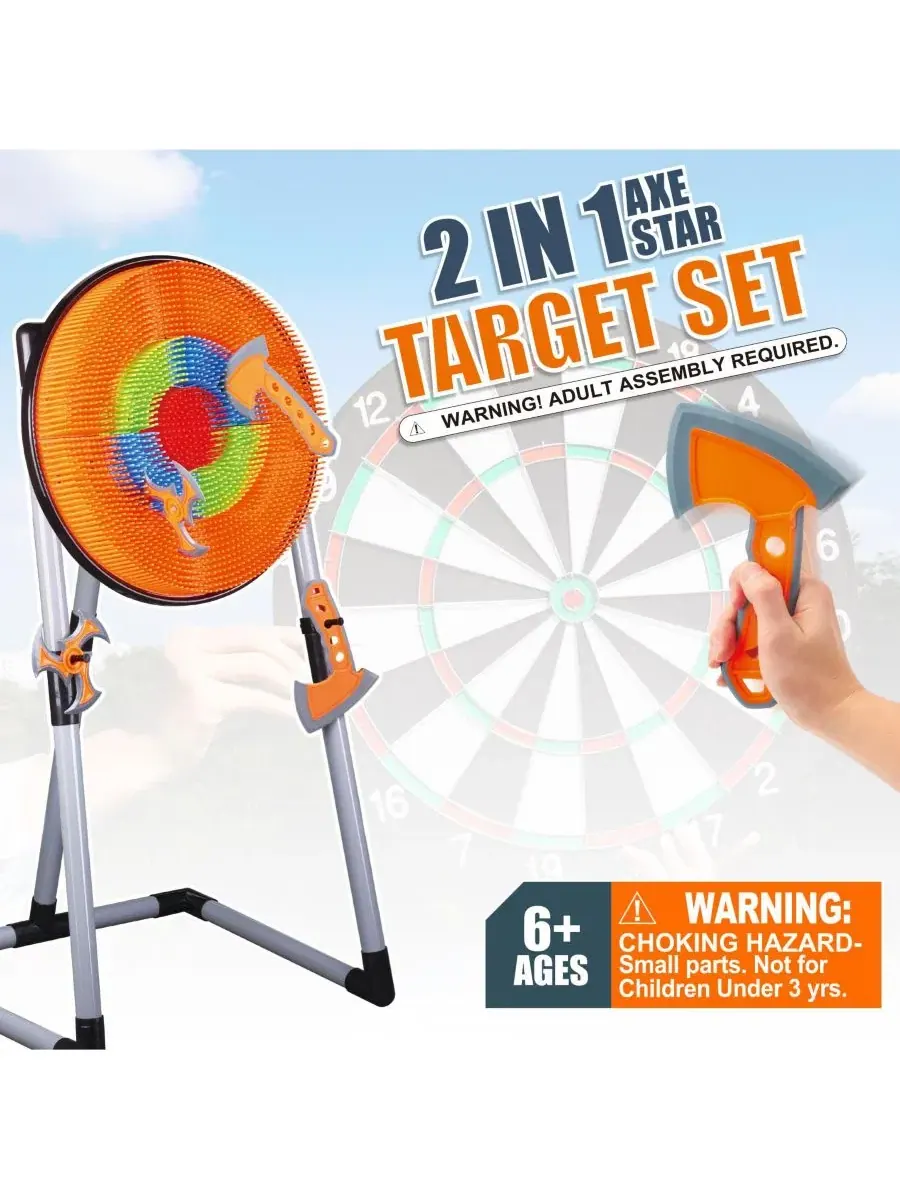 Набор для метания топоров TS1 Target Axe Throwing Set Contixo — изображение 6 из 8, оранжевый