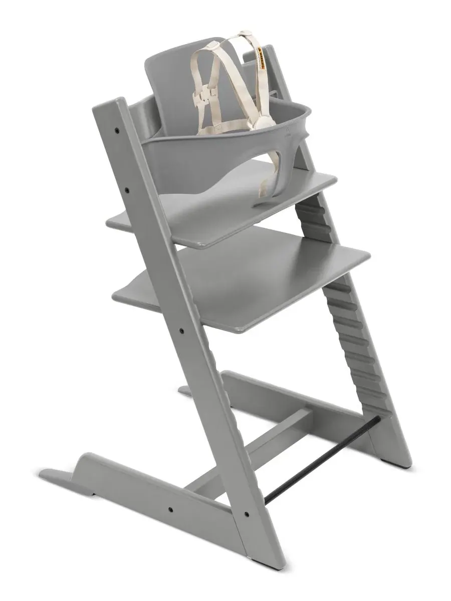 Детский стульчик для кормления Baby Tripp Trapp и набор для малыша Stokke — серый