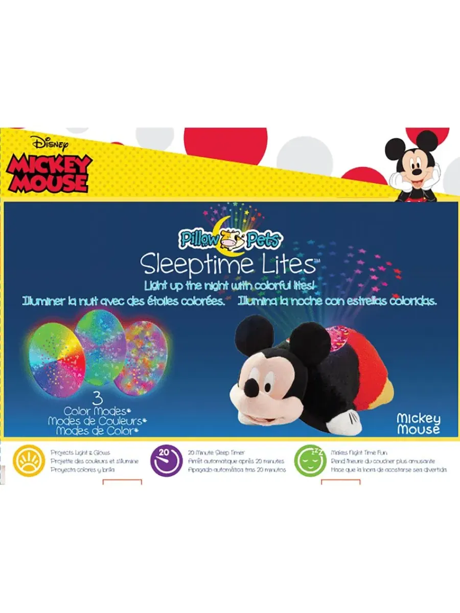 Мягкая игрушка-подушка с проектором Mickey Mouse Pillow Pets — изображение 6 из 8, красный