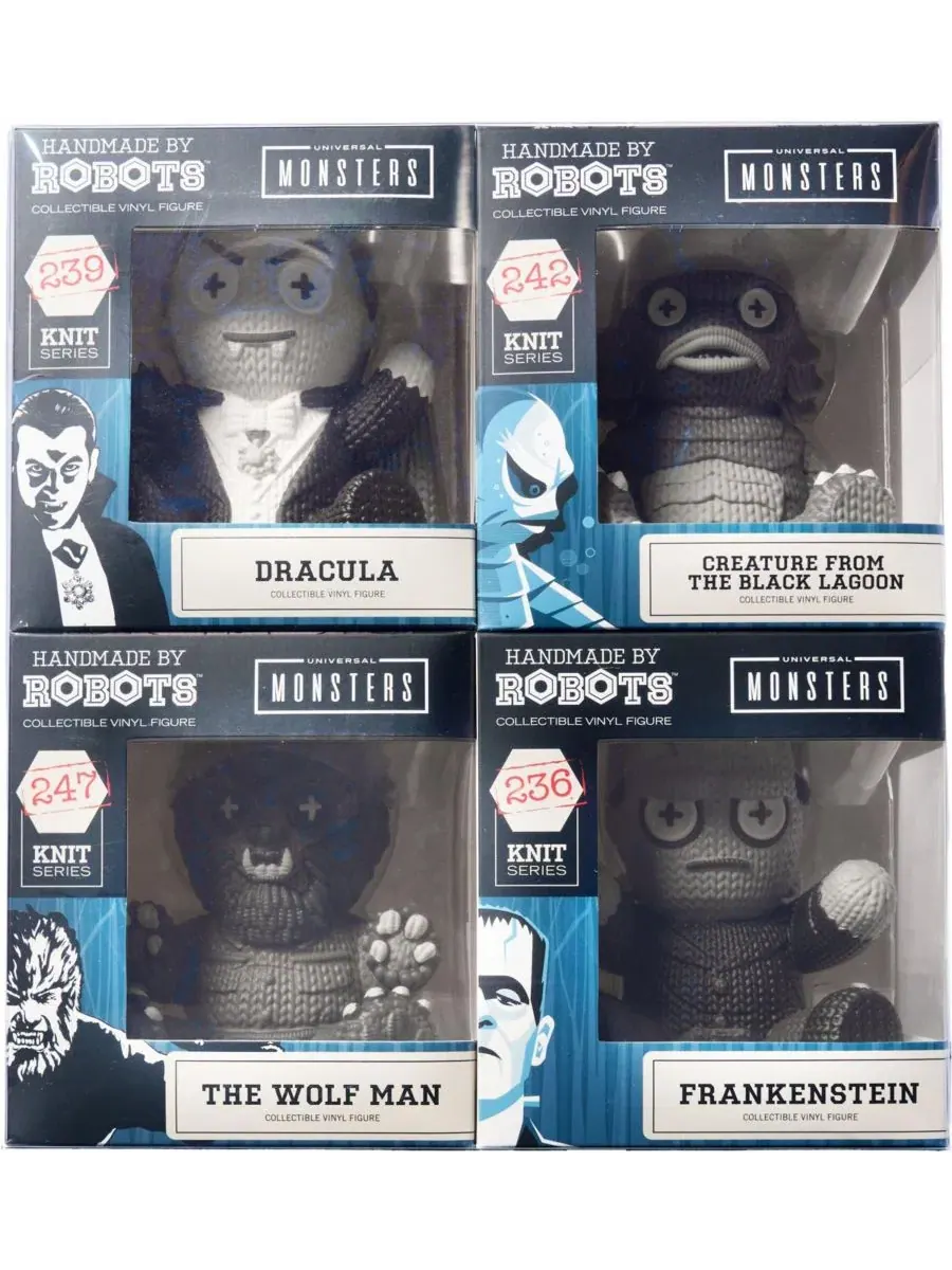 Коллекционная виниловая фигурка Universal Monsters 4-Pack Handmade By Robots