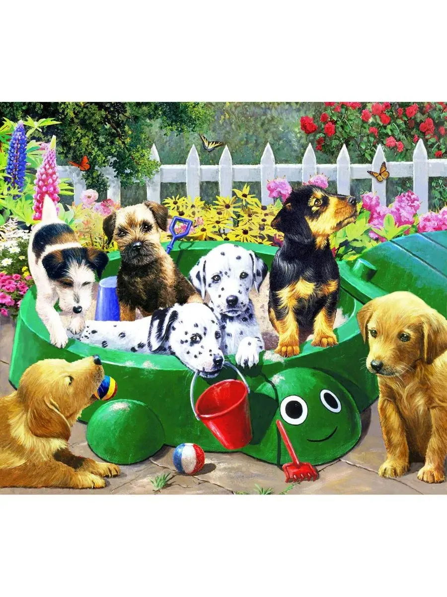 Пазл 300 деталей с флористическим принтом Puppy Nursery SunsOut — изображение 4 из 5, нет цвета