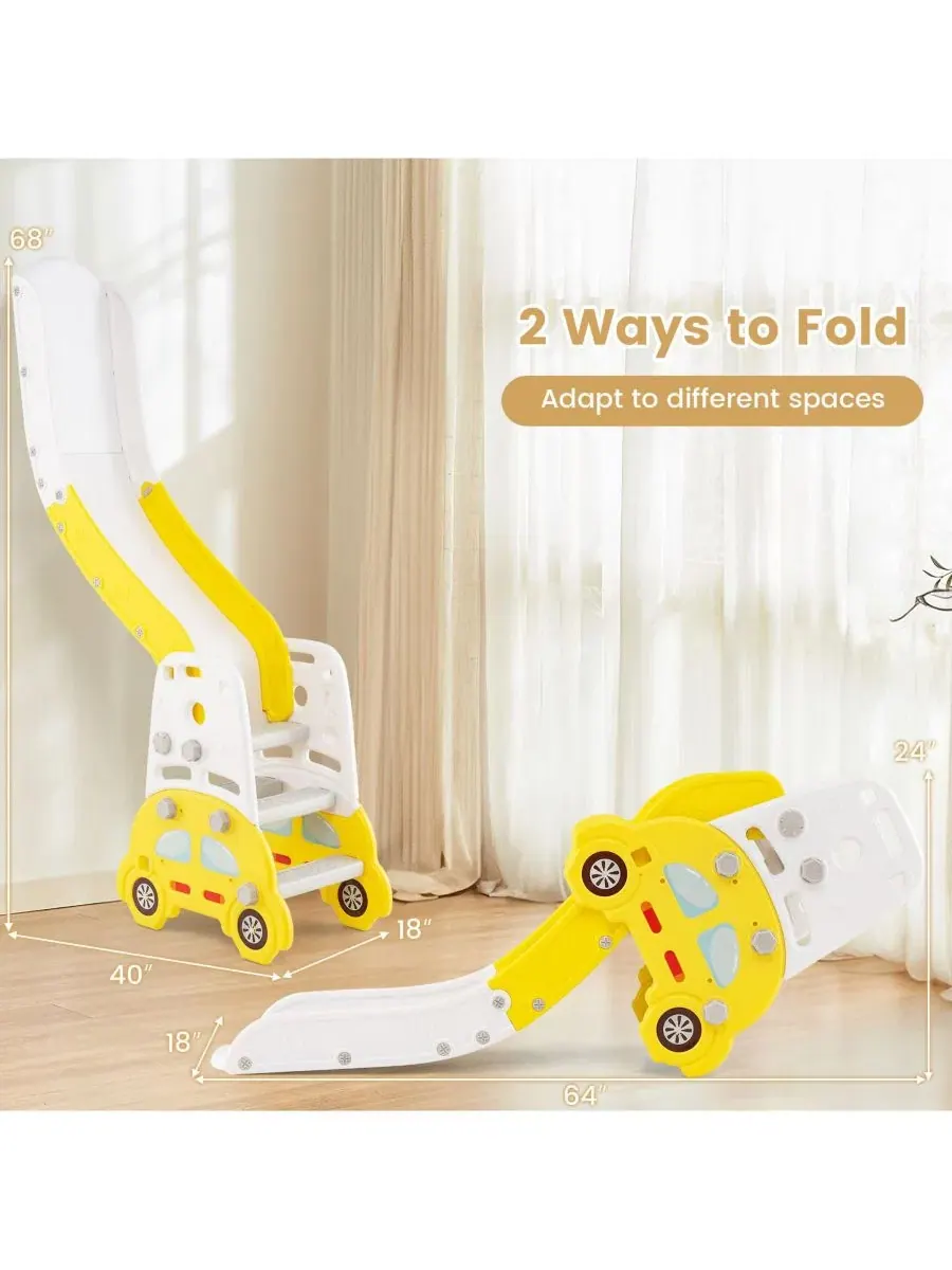 Детский игровой набор 5-в-1 с горкой, скалодромом, мольбертом, книжной полкой и подставкой для — изображение 8 из 9, белый