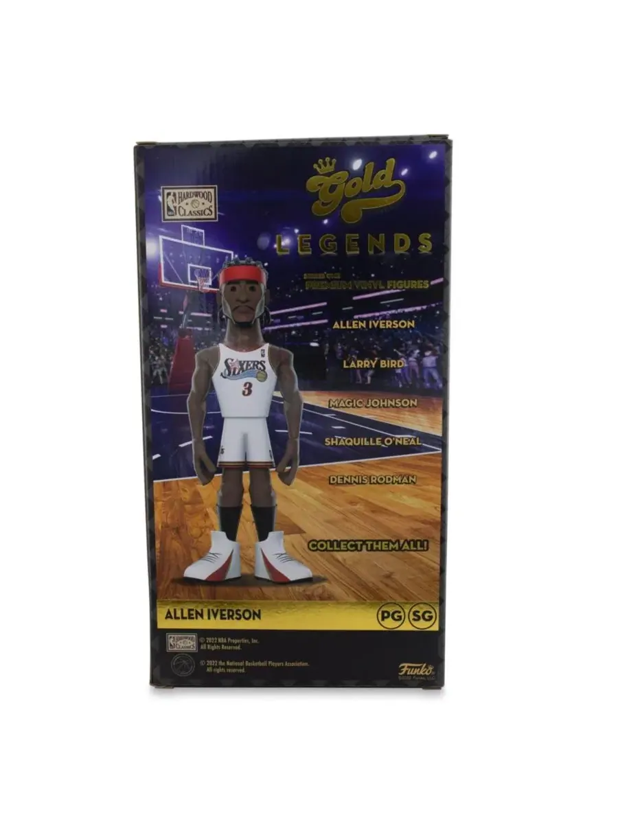 Золотая 30 см виниловая фигурка Аллена Айверсона из команды Philadelphia 76ers NBA (серия CHASE) — изображение 4 из 6
