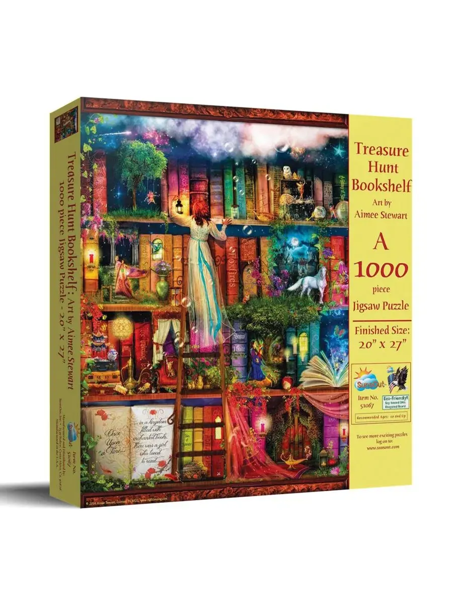 Пазл 1000 элементов «Treasure Hunt Bookshelf» SunsOut, 51x69 см