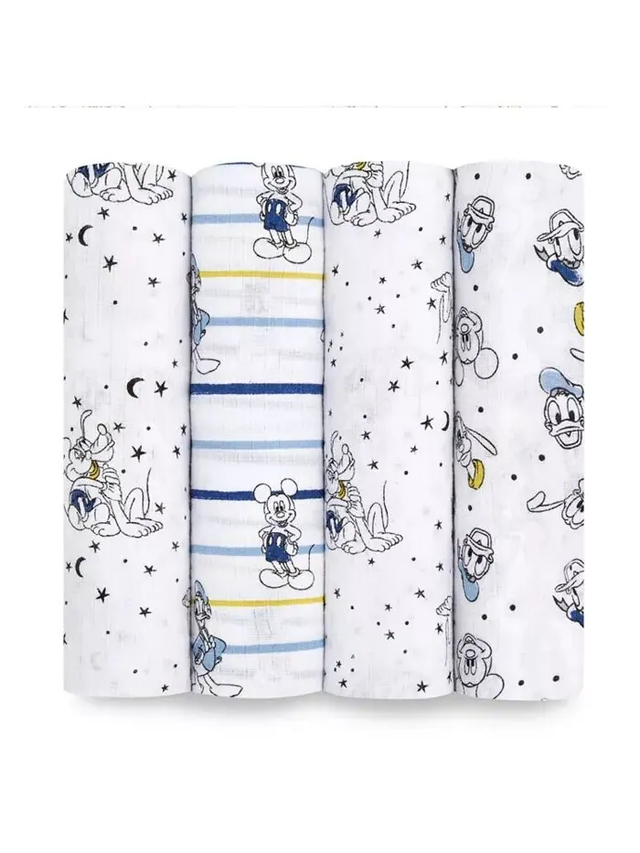 Пеленальные одеяла Mickey Stargazer, 4 шт Aden By Aden + Anais — синий