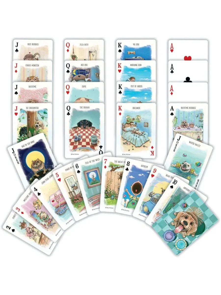 Игральные карты MasterPieces Dogs - колода из 54 карт для взрослых Masterpieces Puzzles — изображение 2 из 3, мульти