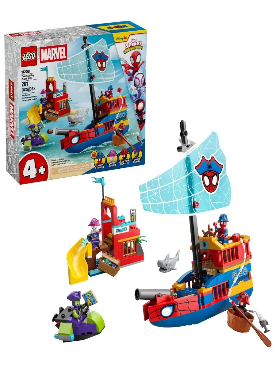 Конструктор-пиратский корабль Team Spidey Pirate Ship, 201 деталь LEGO