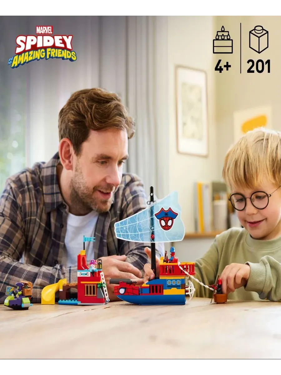 Конструктор-пиратский корабль Team Spidey Pirate Ship, 201 деталь LEGO — изображение 2 из 6, нет цвета