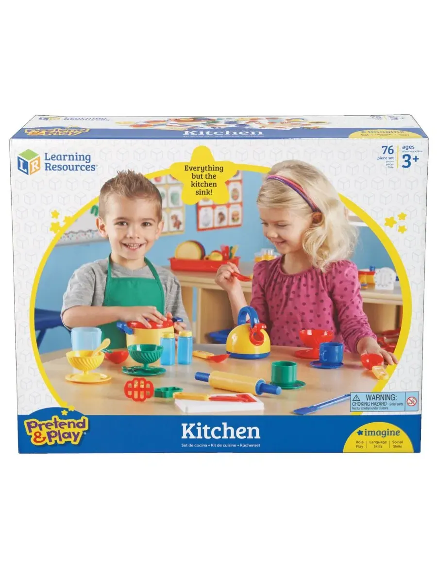 Игровой набор кухонной посуды из 73 предметов Pretend Play Kitchen Set Learning Resources — изображение 2 из 2, мульти