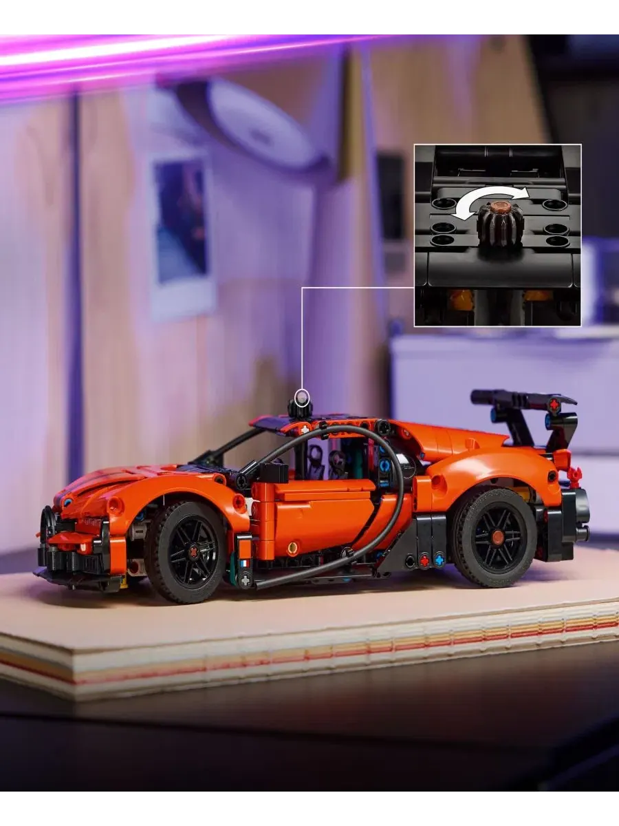 Конструктор Technic Bugatti Chiron Pur Sport Hypercar, номер 42222, 771 деталь Lego — изображение 3 из 6, нет цвета