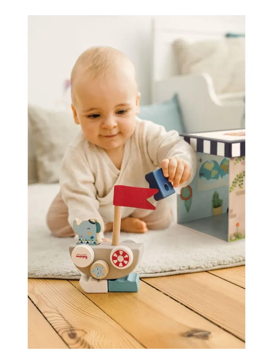 Деревянная игрушка Lolo Elephant Funny Autoboat 2-in-1 от Bababoo and friends — изображение 3 из 7, нет цвета