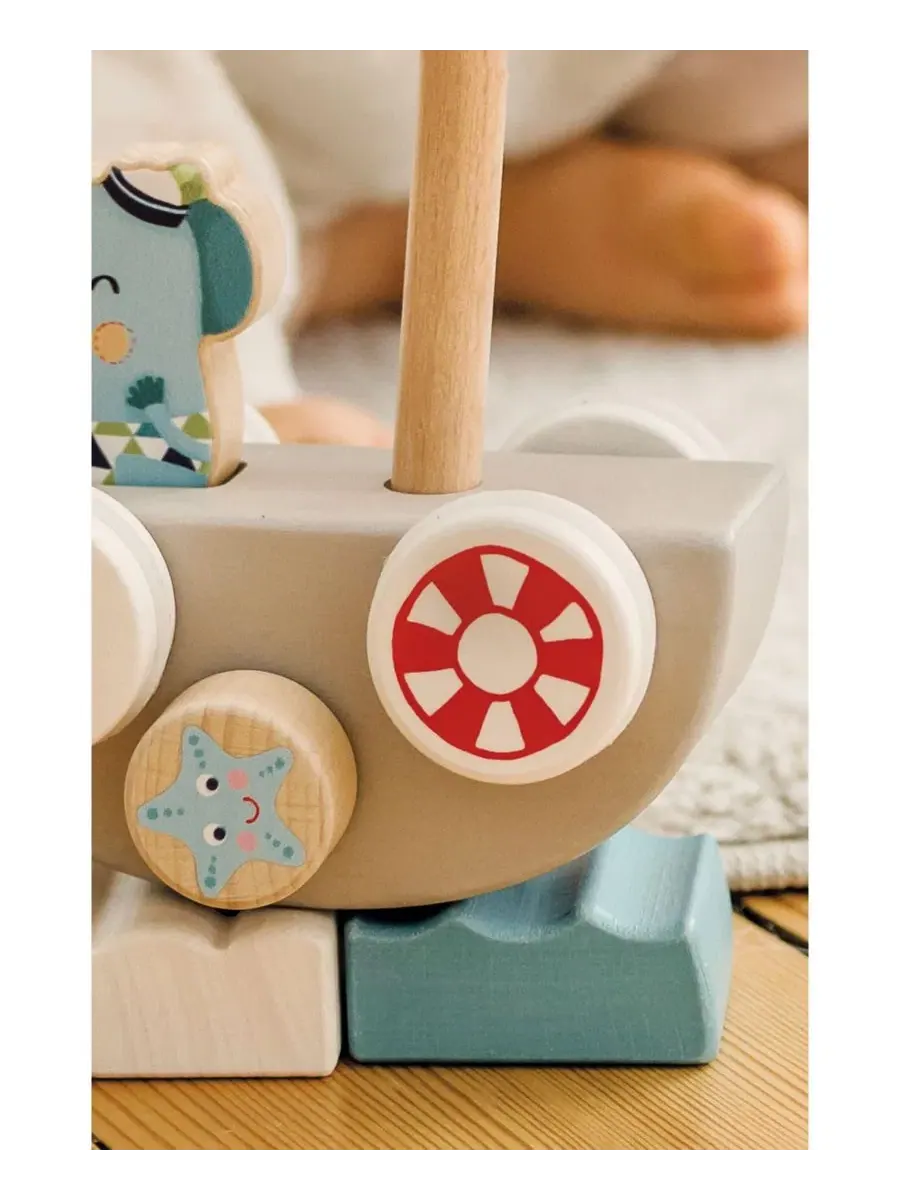 Деревянная игрушка Lolo Elephant Funny Autoboat 2-in-1 от Bababoo and friends — изображение 5 из 7, нет цвета