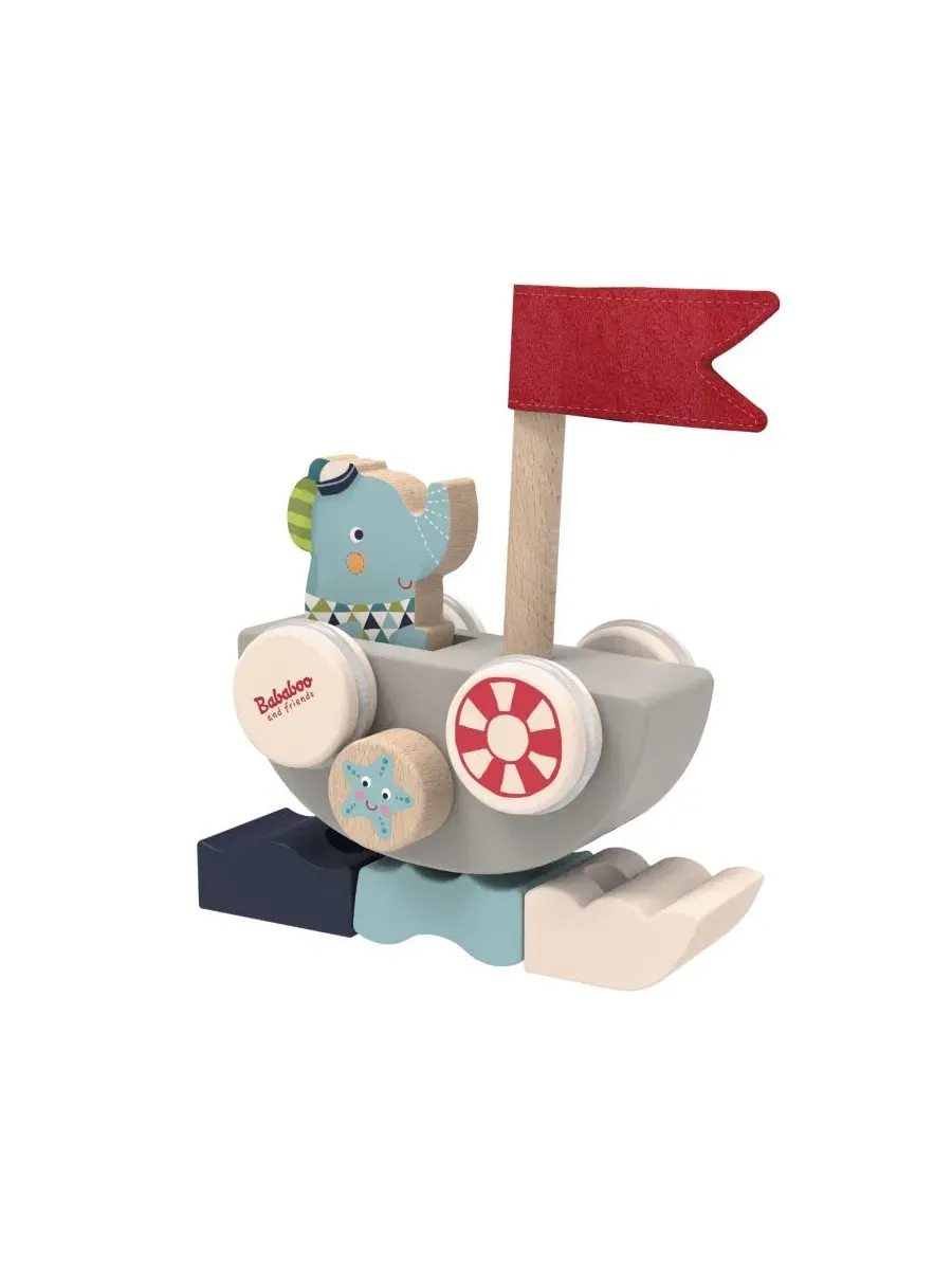 Деревянная игрушка Lolo Elephant Funny Autoboat 2-in-1 от Bababoo and friends — изображение 6 из 7, нет цвета