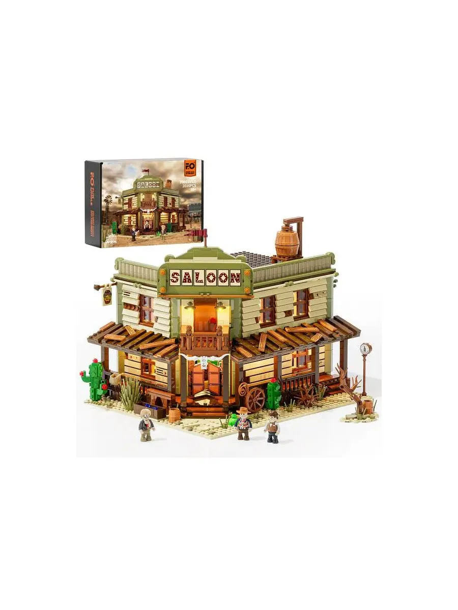 Конструктор Lumibricks The Old West Saloon с LED-подсветкой, 2026 деталей, для взрослых и подростков — мульти
