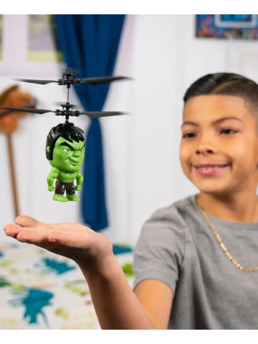 Фигурка Халка Marvel высотой 9 см с инфракрасным вертолетом World Tech Toys — изображение 6 из 6, зеленый черный